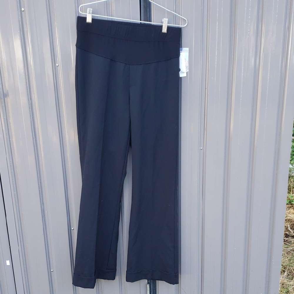 NWT Duo Maternity Black Flare Leg  Women's Pants Slacks Business Career Small.